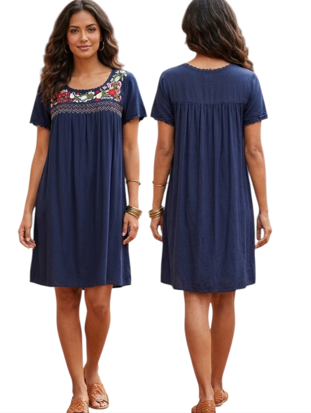 MODCLOTH Peace & Lovely Embroidered Shift Dress - Size XL